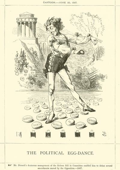 El baile del huevo político de after John Tenniel