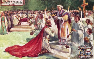 La Coronación de Harold Harefoot, 1036 de Joseph (after) Finnemore