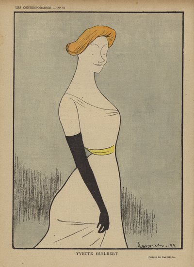 Yvette Guilbert, Ilustración para Le Rire de after Leonetto Cappiello