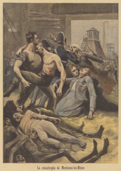 Desastre minero en Montceau-les-Mines de after Lionel Royer