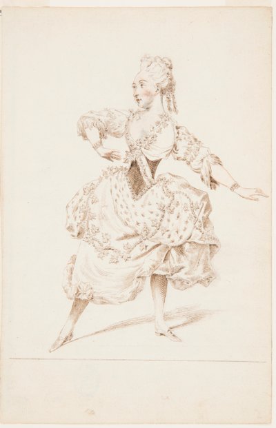 Una bailarina de ballet, Mademoiselle Marie Allard de after Louis Carrogis, called Carmontelle