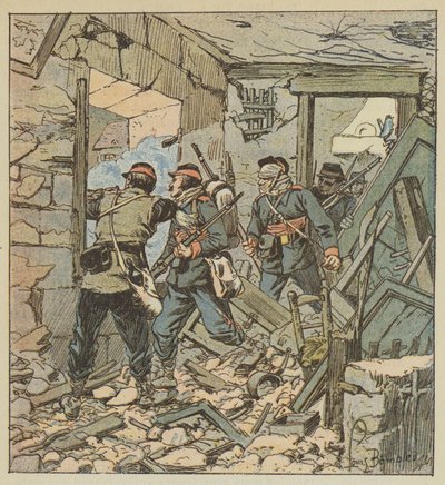Alerta del 74º móviles en las ruinas de Varize de after Louis Charles Bombled