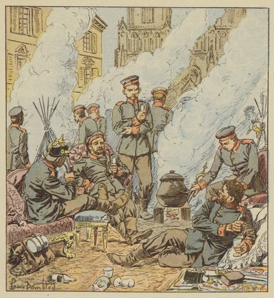 Después de la batalla de Orleans, los alemanes en las calles de la ciudad de after Louis Charles Bombled