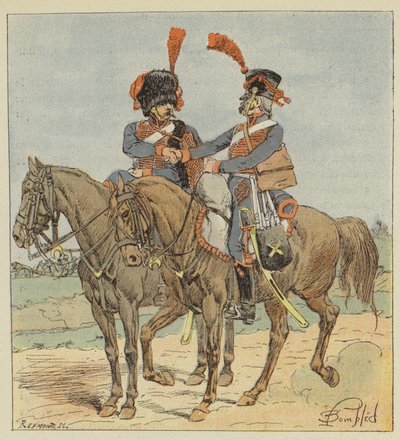 Artillería a caballo de la guardia y de la línea de after Louis Charles Bombled