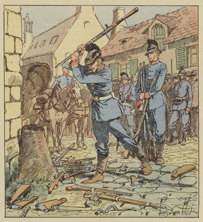 En el suburbio de Aydes, un suboficial bávaro rompe los chassepots de after Louis Charles Bombled