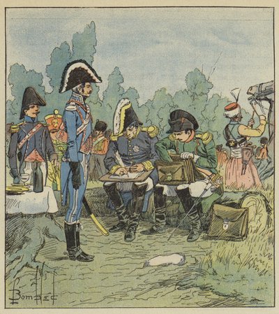 Berthier tomaba nota de after Louis Charles Bombled