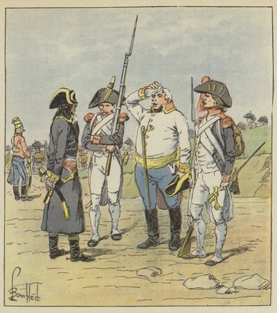 Bonaparte interroga a un mayor austriaco prisionero de after Louis Charles Bombled