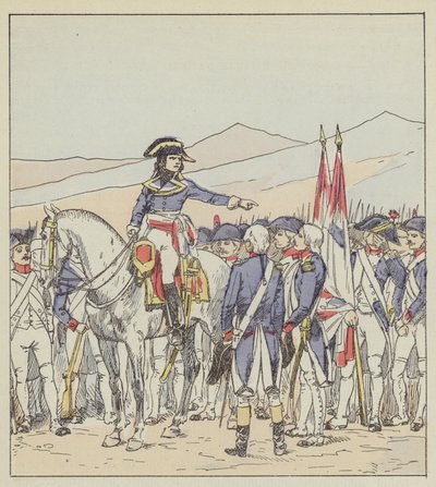 Bonaparte reprende al 85º y al 39º de la división Vaubois en la meseta de Rivoli de after Louis Charles Bombled