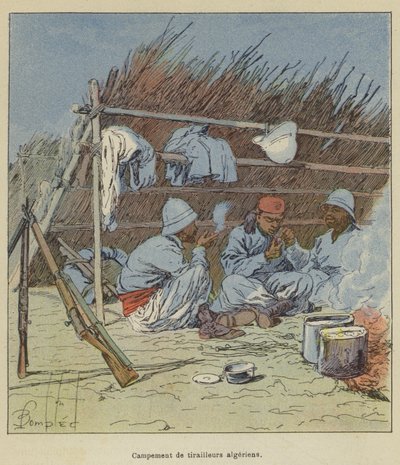 Campamento de tiradores argelinos de after Louis Charles Bombled