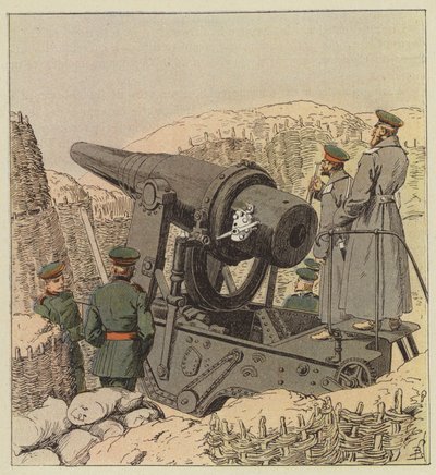 Cañón ruso de costa de 9 pulgadas de after Louis Charles Bombled