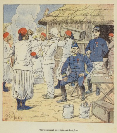 Alojamiento del regimiento de Argelia de after Louis Charles Bombled