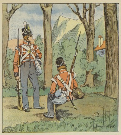 Es de allí que los dos soldados ingleses se habían apostado para vigilarnos de after Louis Charles Bombled