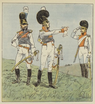 Coronel de chevau-legers, Oficial bávaro, Coronel de dragones de after Louis Charles Bombled