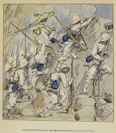 Combate de Tsinainondry, La legión extranjera al asalto de las baterías de after Louis Charles Bombled