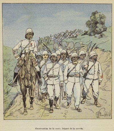 Construcción de la carretera, Salida de la tarea de after Louis Charles Bombled