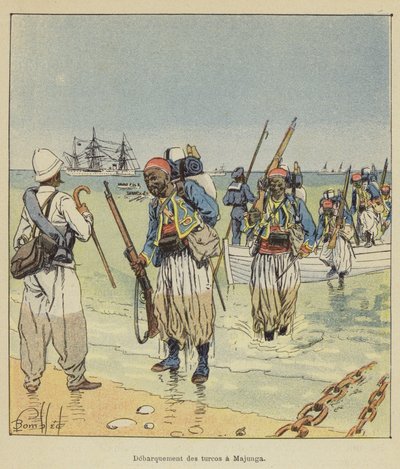 Desembarco de los turcos en Majunga de after Louis Charles Bombled