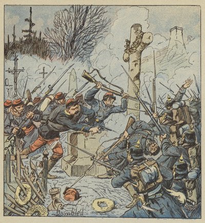 Defensa del cementerio de Loigny por el 37º de marcha de after Louis Charles Bombled
