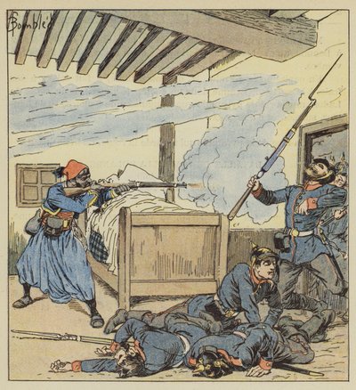 Defensa heroica de Ali-ben-Kacem de after Louis Charles Bombled