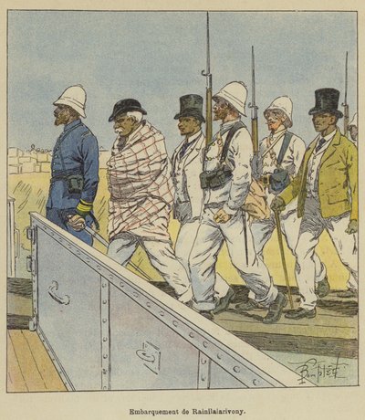 Embarque de Rainilaiarivony de after Louis Charles Bombled