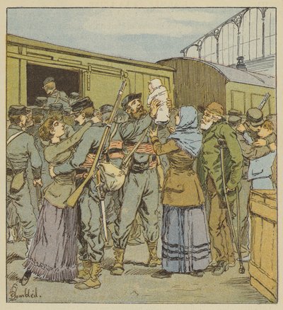 Embarque de los francotiradores de París de after Louis Charles Bombled