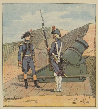En 1787, Napoleón entró en el regimiento de La Fère de after Louis Charles Bombled