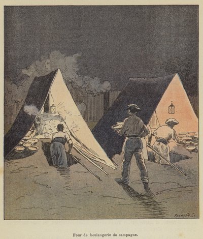 Horno de panadería de campaña de after Louis Charles Bombled