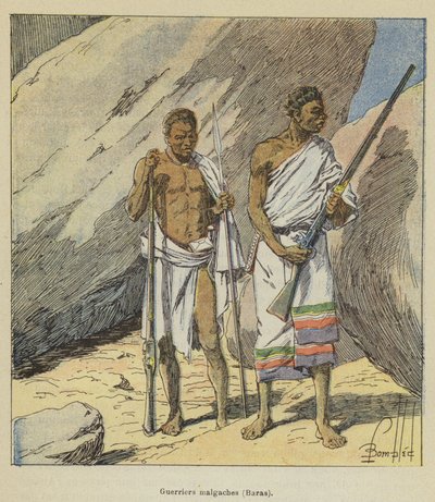 Guerreros malgaches, Baras de after Louis Charles Bombled