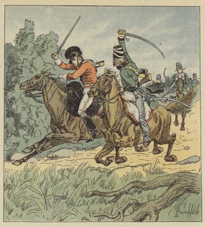 Había luchado mucho contra los nuestros en Flandes, llevaba las marcas de after Louis Charles Bombled
