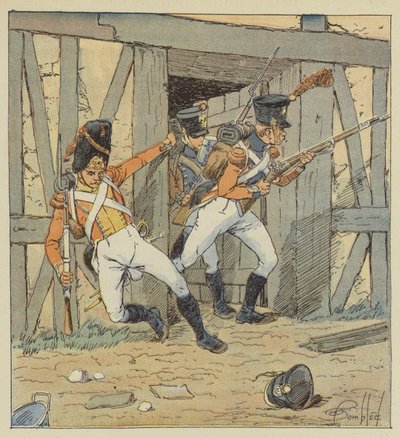 Infantería suiza, Granadero del 1er regimiento, Fusilero del 2º y 3º regimiento de after Louis Charles Bombled