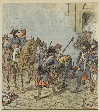 Jornada del 13 vendimiario, Bonaparte hace ametrallar las secciones de Saint-Roch de after Louis Charles Bombled