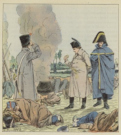 El Emperador en el vivac de las orillas del Sambre de after Louis Charles Bombled