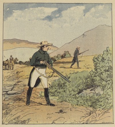 El Emperador caza la perdiz de after Louis Charles Bombled