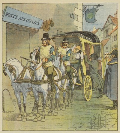 El Emperador sube al coche de María Luisa de after Louis Charles Bombled