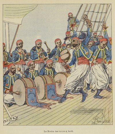 La Nouba de los turcos a bordo de after Louis Charles Bombled