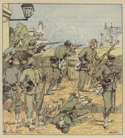 La barricada de la calle de Chartres de after Louis Charles Bombled