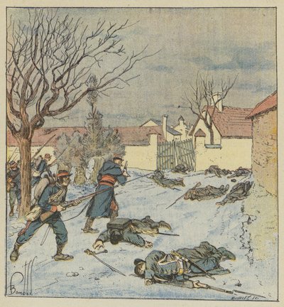 La división Peytavin en el ataque de Poupry de after Louis Charles Bombled