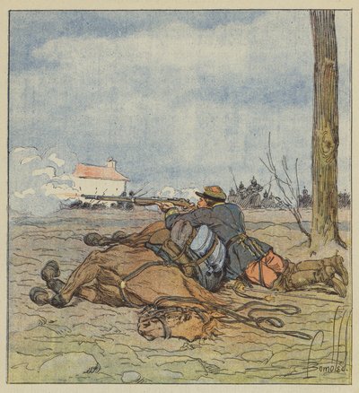La muerte del coronel Girard de after Louis Charles Bombled
