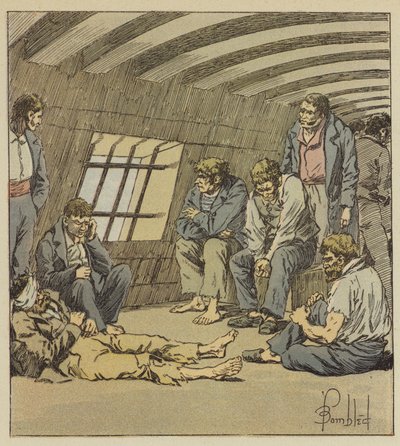 La mayoría de nuestros buenos marineros estaban prisioneros en Inglaterra de after Louis Charles Bombled