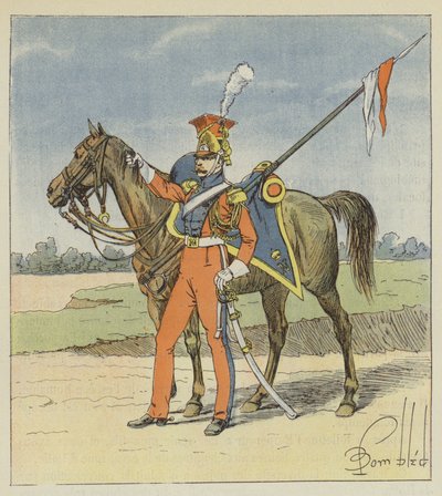 Lancero holandés, Lancero rojo del 2º regimiento de chevau-légers lanceros de la Guardia imperial de after Louis Charles Bombled