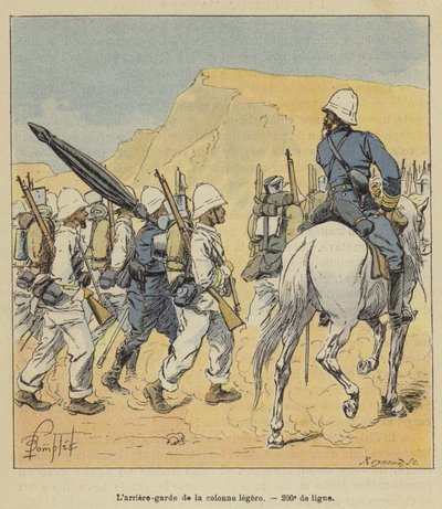 La retaguardia de la columna ligera, 200º de línea de after Louis Charles Bombled