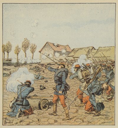 El asalto a la granja de Cléomont de after Louis Charles Bombled