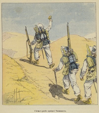 La vanguardia avista Tananarive de after Louis Charles Bombled