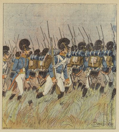 El centro de la línea francesa estaba guardado por los bávaros de after Louis Charles Bombled