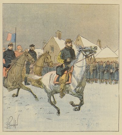 El coronel de Lipowski recorre las líneas en el combate de Alençon de after Louis Charles Bombled