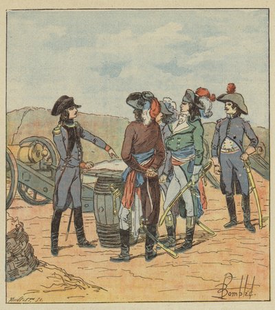 El comandante de artillería Bonaparte desarrolla su plan a los representantes de after Louis Charles Bombled