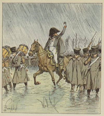 La inundación sorprendió a las tropas en plena operación de after Louis Charles Bombled