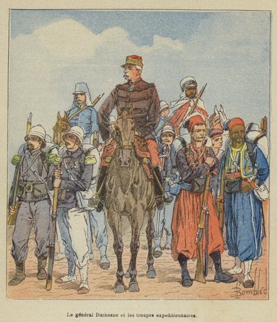 El general Duchesne y las tropas expedicionarias de after Louis Charles Bombled