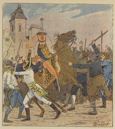 El parlamentario del mariscal Lannes, maltratado por la población de Viena de after Louis Charles Bombled