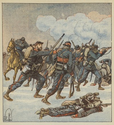 El sargento Ramus, de los móviles de Isère, en el combate del 7 de diciembre de after Louis Charles Bombled