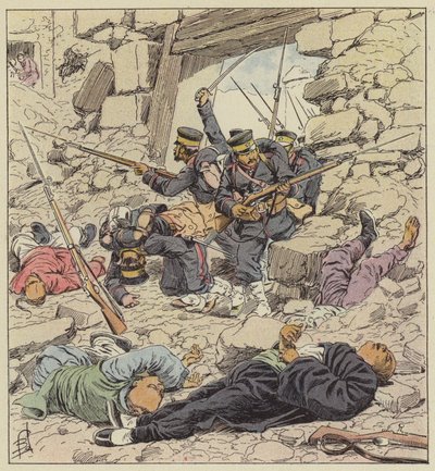 Los japoneses penetran en Pekín de after Louis Charles Bombled